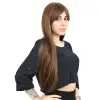 Fiber Sen Uzun Düz Kahküllü Peruk / Kumral