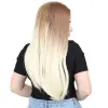 Fiber Sen Uzun Düz Peruk / Balköpüğü / Platin Ombreli