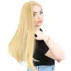 Fiber Sen Uzun Düz Peruk / Sarı