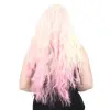 Fiber Sen Uzun Su Daası Peruk / Platin / Pembe Ombreli