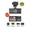 Full HD 1080p 3 Kameralı Dash Cam Ön Arka İç Kayıt Özellikli Gece Görüşlü G Sensörlü