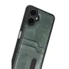 Galaxy A07 4g Sara Kartvizitli Deri Kılıf - Yeşil