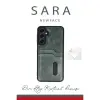 Galaxy A56 Kılıf Sara Kartvizitli Deri Kılıf - Siyah