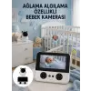 Gece Görüşlü Güvenli Bebek Monitörü 720P HD Görüntü Yeni Nesil
