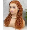 Gerçek Front Lace Tül Peruk / Afro Daalı / Bakır 70/75cm