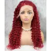 Gerçek Front Lace Tül Peruk / Derin Daalı / Kızıl 70/75cm