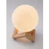 Gerçekçi Ay Dokulu Dekoratif Gece Lambası USB Şarjlı Ay Işığı