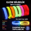 Glow Kalın Bileklik 12’li Set | Baskıya Uygun Renkli Model Bx40