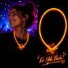 Glow Yıldız Kolye Neon Fosforlu Işıklı Kolye Turuncu Renk