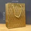 Gold Geometrik Desenli Orta Boy Karton Hediye Çantası