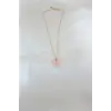Gold Kaplama Pembe Sedefli Kelebek Kolye 5886