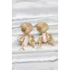 Gold Renk Deniz Temalı Vintage Kadın Küpe
