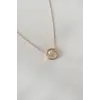 Gold Renk Minimal Kalp Figür Kadın Kolye 5886