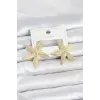 Gold Renk Pirinç Deniz Yıldızı Model Kadın Küpe
