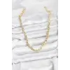 Gold Renk Pirinç Tifani Model Kadın Kolye 5886