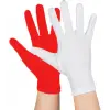 Gösteriler İçin 1 Çift Kırmızı Beyaz Pandomim Eldiveni Çocuk Boy Bx40