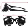 Gözlük Modeli 10x 15x 20x 25x Lens,2led Işıklı,büyüteç
