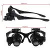 Gözlük Modeli 10x 15x 20x 25x Lens,2led Işıklı,büyüteç