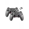 Gri bluetooth bağlantılı kablosuz gamepad 2 adet PC uyumlu garantisiz - Elektronik