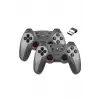 Gri bluetooth bağlantılı kablosuz gamepad 2 adet PC uyumlu garantisiz - Elektronik