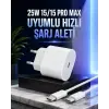 Güç Adaptörü ve Kablosu Şarj Aleti 15/15 Pro Max Uyumlu Hızlı Şarj