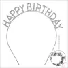 Gümüş Kristal Taşlı Happy Birthday Tacı