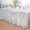 Gümüş Metalize Masa Eteği 275x75 cm – Kendinden Yapışkanlı