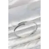 Gümüş Renk Çivi Model Zirkon Taşlı Kadın Kelepçe Bileklik