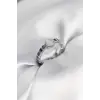 Gümüş Renk Mineli Su Kabağı Model Kadın Yüzük