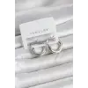 Gümüş Renk Pirinç Halka 20 mm Kadın Küpe