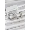 Gümüş Renk Pirinç Halka 30 mm Kadın Küpe
