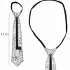 Gümüş Renk Pul Payetli Işıltılı Parti Kravatı 33 Cm Bx40
