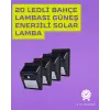 Güneş Enerjili Akıllı Duvar Lambası | PIR Sensörlü, Otomatik Aydınlatma, Dış Mekan İçin