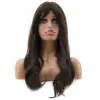 Hafif Daalı Orta Boy Perçemli Fiber Sen Peruk / Koyu Espresso Kahve