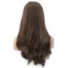 Hafif Daalı Uzun Perçemli Fiber Sen Peruk / Küllü Moka Kahve
