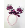 Happy Birthday Neon Renk Doğum Günü Tacı 12 Adet Bx40