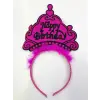 Happy Birthday Yazılı Neon Renk Taç 12 Adet Bx40