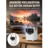 HD Ayaklı Portatif Projeksiyon Cihazı Bluetooth Wifi Akıllı Android İşlemcili Yeni Nesil