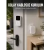 HD Kameralı Beyaz Görüntülü Kapı Zili Çift Yönlü Sesli Wi-Fi Akıllı Kapı Zili