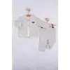 Hello Nakışlı % 100 Pamuk 3lü Erkek Bebek Takımı