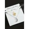 Hilal Yıldız Çift Zirkon Taşlı Kolye