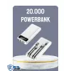 Hızlı Şarj Destekli 20.000mAh Powerbank USB Type-C Lightning LCD