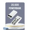 Hızlı Şarj Destekli 20.000mAh Powerbank USB Type-C Lightning LCD