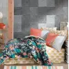 Hobby Kingsize Poplin Nevresim Monstera Oranj