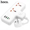 HOCO AC12A 2500W 2 Priz + 3 USB + 30W Type-C Multifonksiyonel Priz Çoğaltıcı Şarj Aleti-(5775)