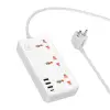 HOCO AC8A 2500W 3 Priz + 3 USB + 30W Type-C Multifonksiyonel Priz Çoğaltıcı Şarj Aleti-(5775)