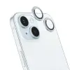 HOCO Crystal Clear iPhone 15-15 Plus HD 3D Metal Çerçeveli Kamera Koruyucu Lens-(5775)