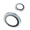 HOCO Crystal Clear iPhone 15-15 Plus HD 3D Metal Çerçeveli Kamera Koruyucu Lens-(5775)