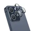 HOCO Crystal Clear iPhone 15 Pro-15 Pro Max HD 3D Metal Çerçeveli Kamera Koruyucu Lens-(5775)