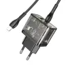 HOCO N34 PD20W USB+Type-C + iPhone Lightning Kablo Hızlı Şarj Adaptör Seti-(5775)